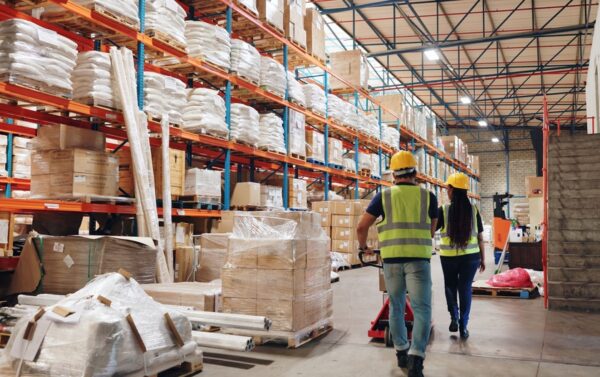 People,,Warehouse,And,Storage,For,Logistics,With,Boxes,,Shelf